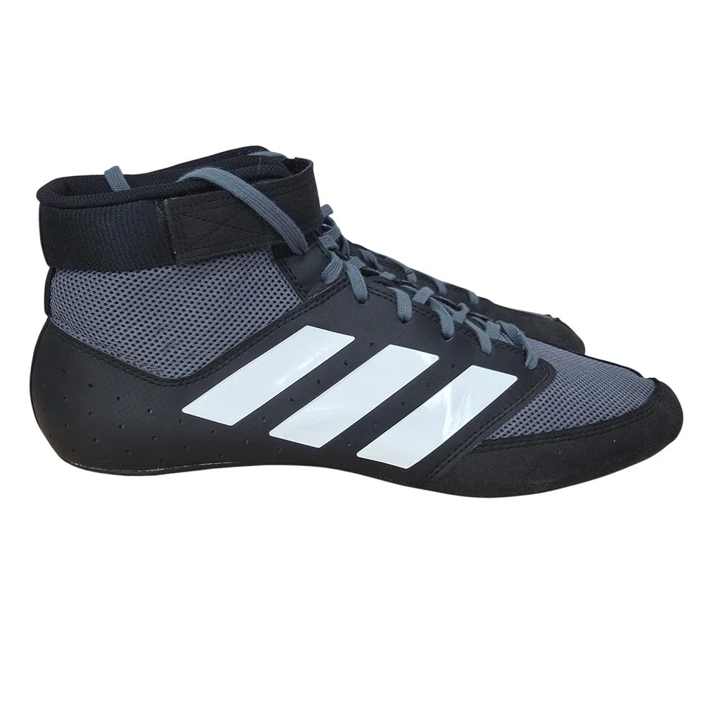 Adidas Mat Hog 2.0 Wrestling Shoes Mens 12 Black White Boxing Combat Sport MMA